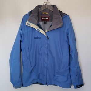 Marmot woman blue winter snow hoodie jacket M